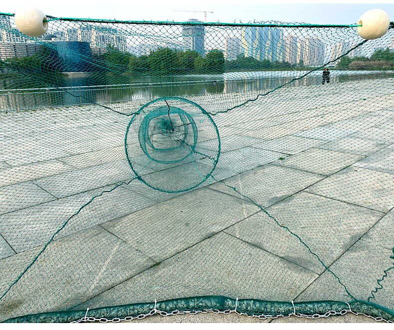 八字网虎口网拉网鱼网鱼笼栏鱼捕鱼神器渔网大全河道网笼拦网 【一指