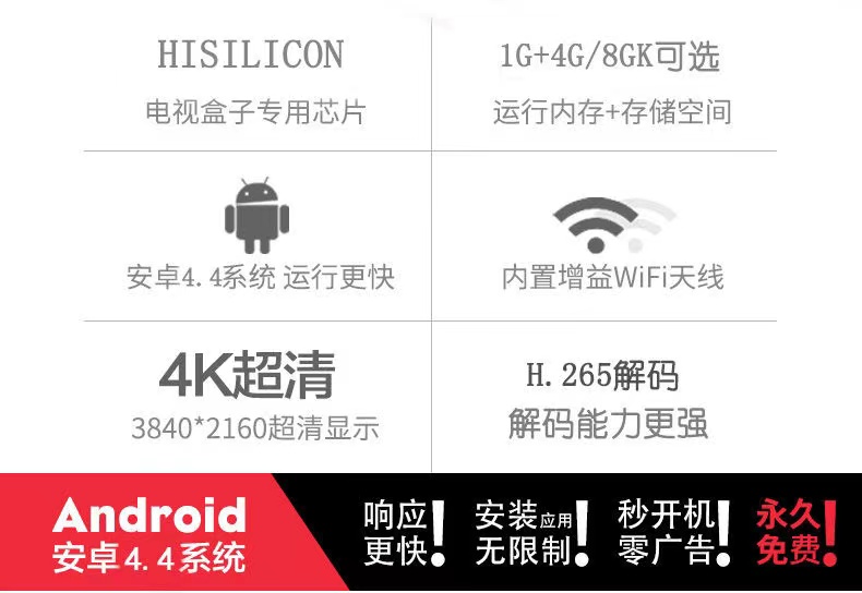 高清家用电视盒子机顶盒4k双频蓝牙投屏华为芯ec6110网络播放器红外版