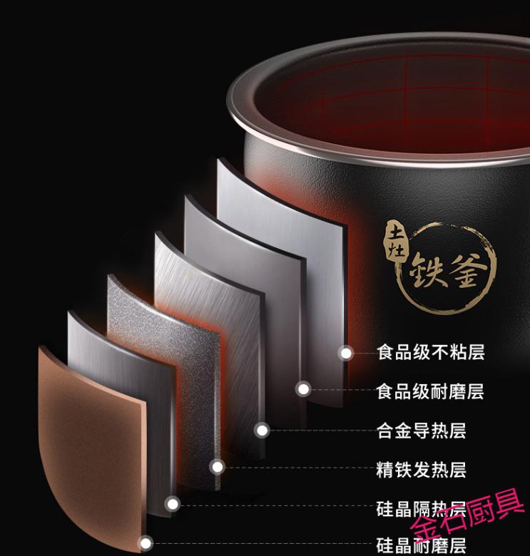 适配九阳 jyf-i40fs07电饭煲原厂不沾内胆40t1土灶铁釜4l原厂内锅 jyf
