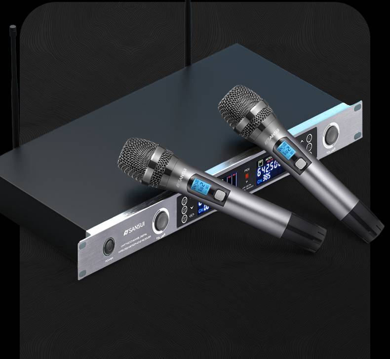 山水无线话筒麦克风ktv麦克风唱歌家庭ktv无线话筒可调频锁频不串频点