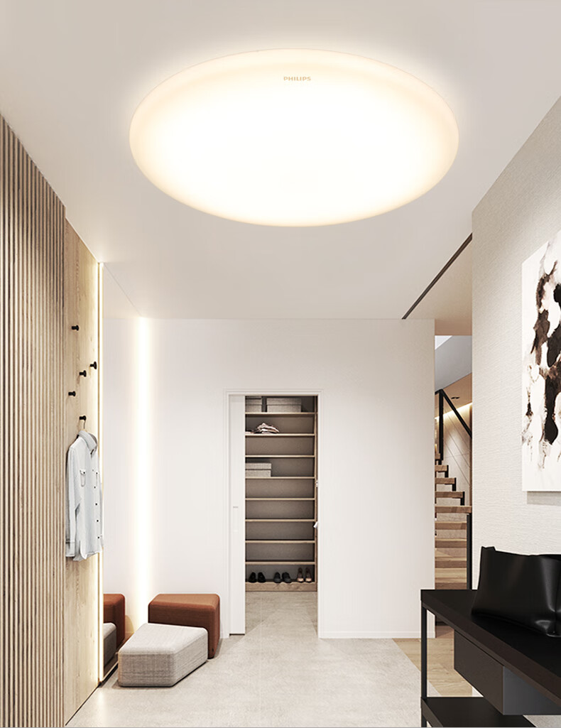 led吸顶灯书房房间卧室灯厨房卫生间阳台顶灯现代简约圆形若欣17w6500