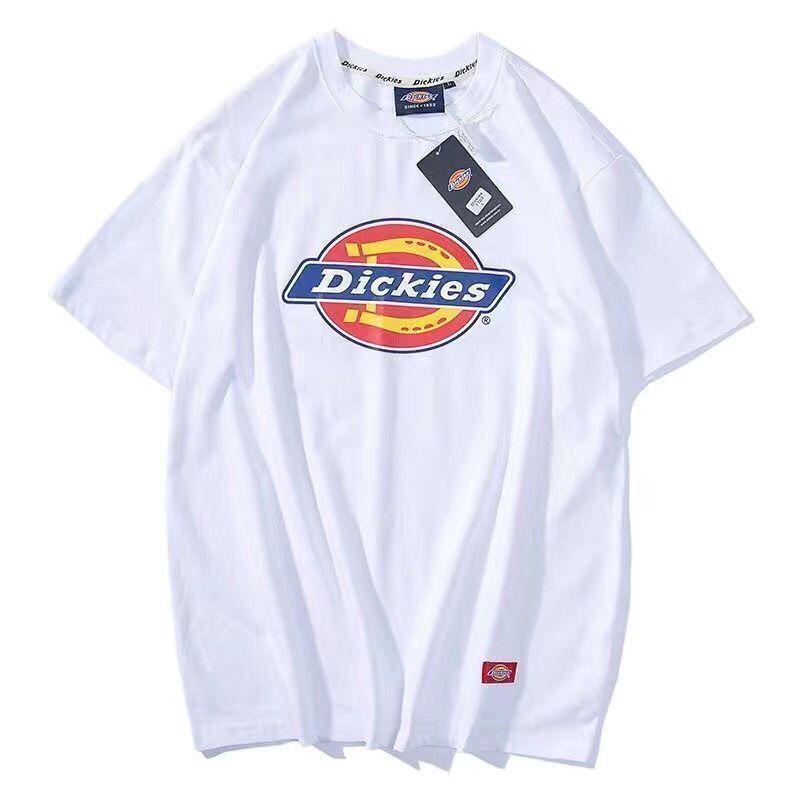 迪克斯dickie商场同款棉dk迪克短袖t恤男女情侣学生宽松圆领 雾蓝色