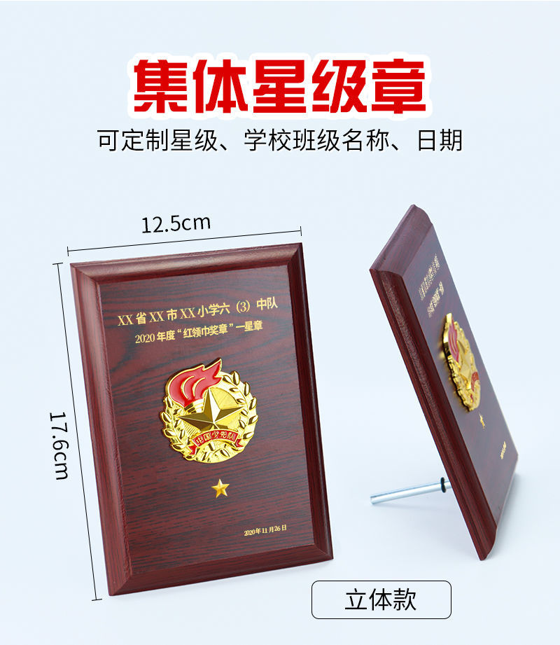 红领巾奖章一星章集体章基础章印章二星章少先队徽章星级章定制温妤