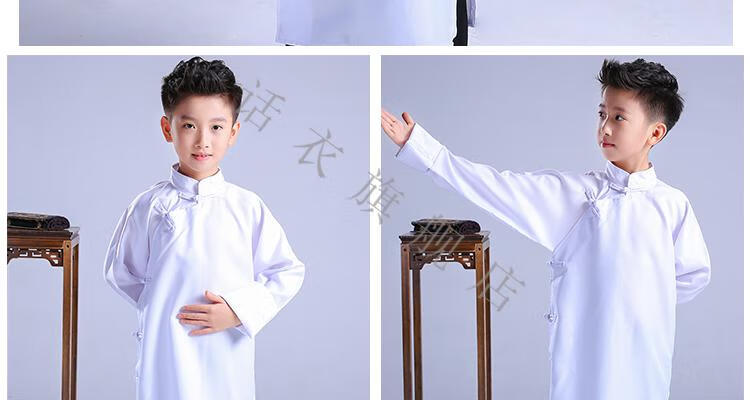 话衣相声大褂儿童演出服装男孩女小长衫民国五四青少年长袍幼儿园红色