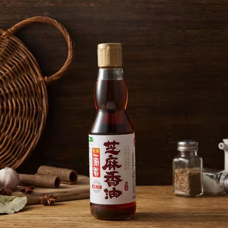 龙溪一滴香芝麻香油压榨工艺火锅煲汤家用老人小孩香麻油 芝麻香油405