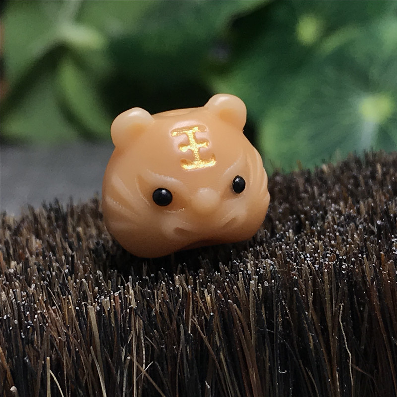 集祥阁白菩提根风化籽雕刻小老虎卡通头像吊坠虎年配饰挂件男女士小