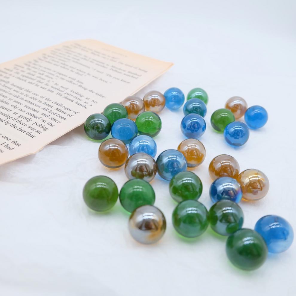 玻璃球怀旧玩具弹珠彩色透明珠子玻璃珠礼物鱼缸造景花瓶装饰饰品配件