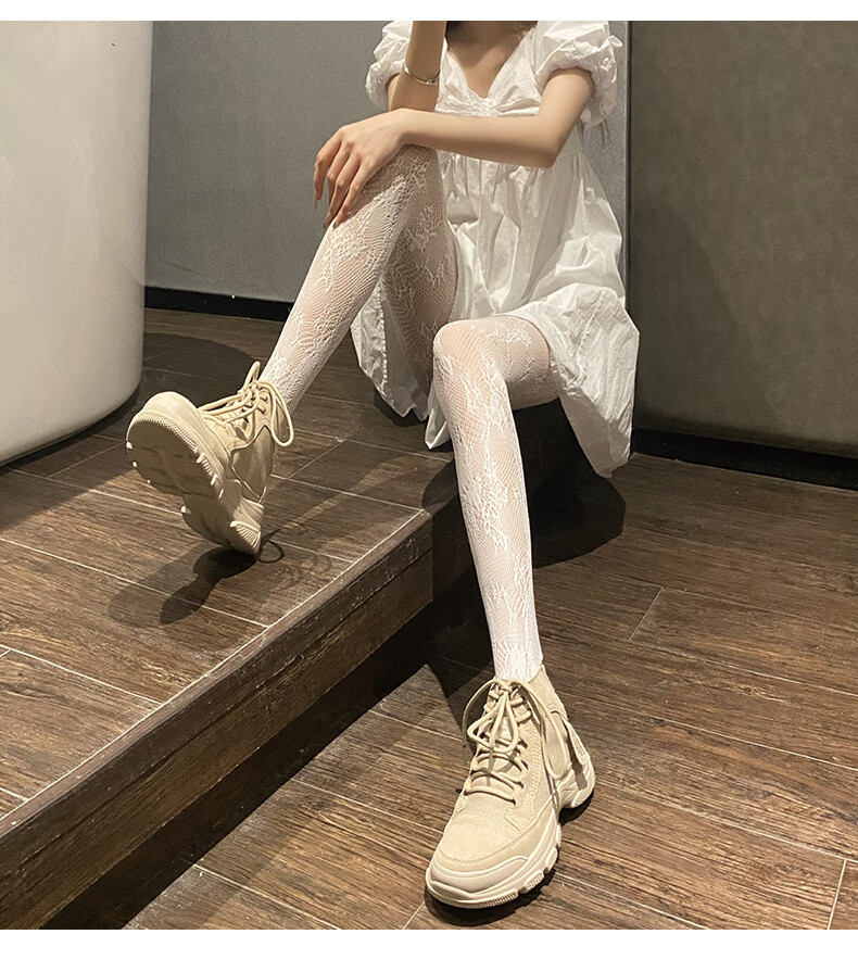 巴黎世家balenciaga 白色丝袜女薄款蕾丝网红ins潮白丝性感防勾丝春