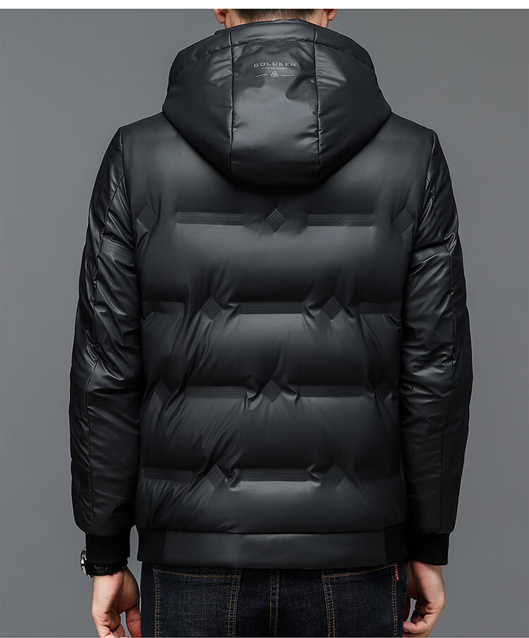 白小丅中青年牛奶皮连帽新国标波士顿羽绒服男高端短款加厚保暖休闲大