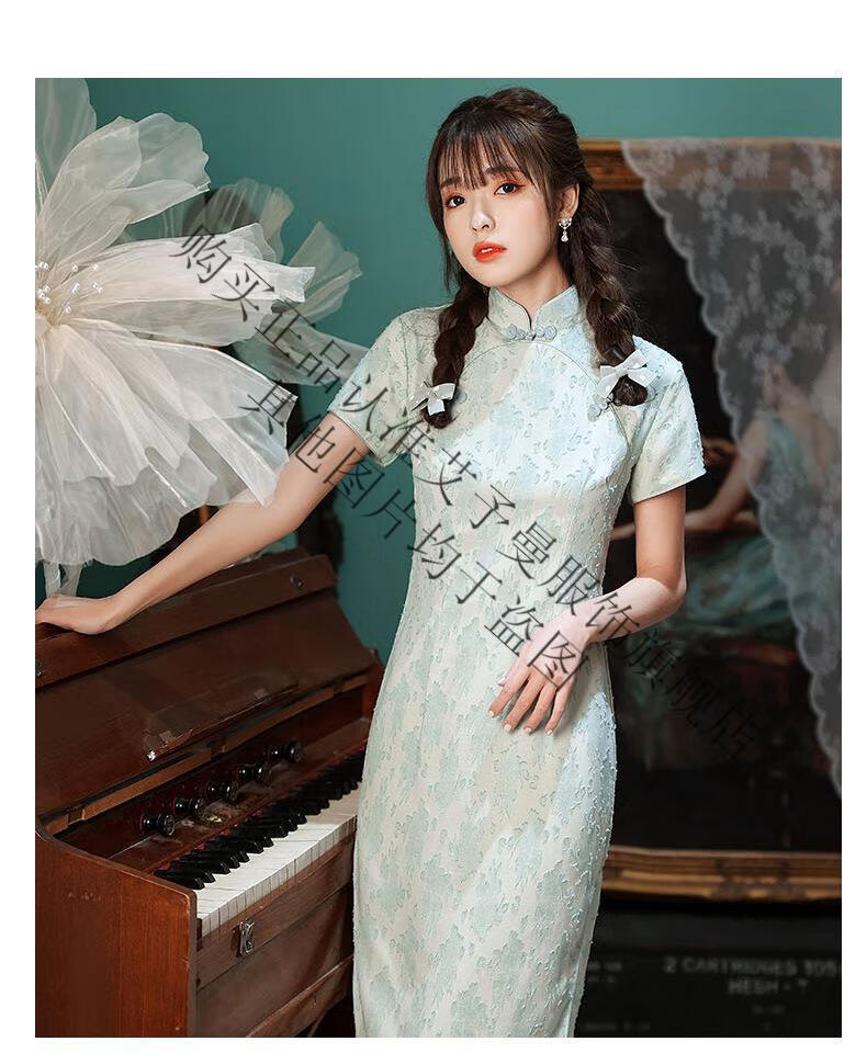 一珂·锦绣大小姐古法优雅精致一尧高端官方旗袍旗舰店 922香槟 m
