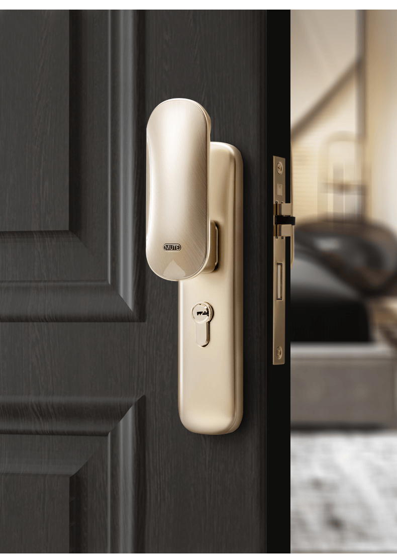 名门静音门锁室内木门锁卧室卫生间房门直推拉门锁家用推拉锁机械锁