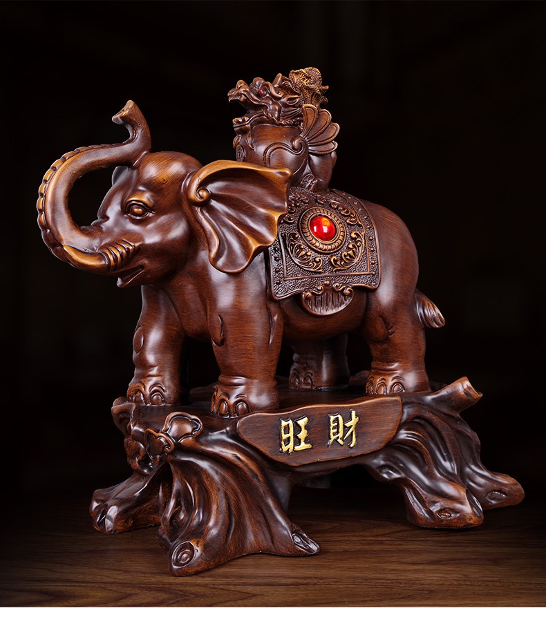 貔貅风水象玄关财位收银台吉祥物 大号吉祥如意大象(送五帝钱)【图片
