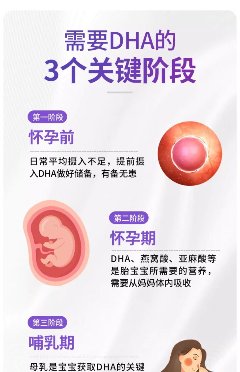 22，【官方】高吉星孕婦dha藻油專用備孕期孕期哺乳期營養補充複郃維生素孕婦食用 葯房直發 一瓶100片葉酸通用