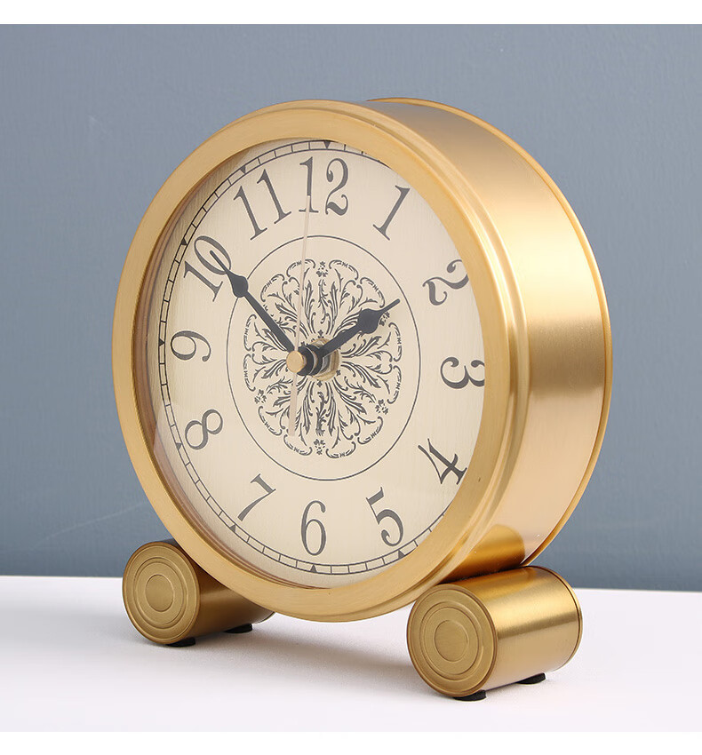 【jd优品】坐式钟表铜钟座钟家用客厅表摆台式桌面小台钟时尚美式简约