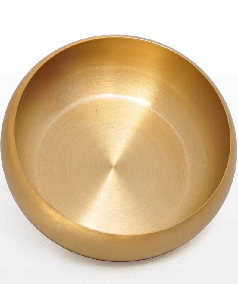 黄铜手工一钵千家饭摆件铜钵盂佛音碗寺庙餐具化缘钵佛钵修行钵 7寸