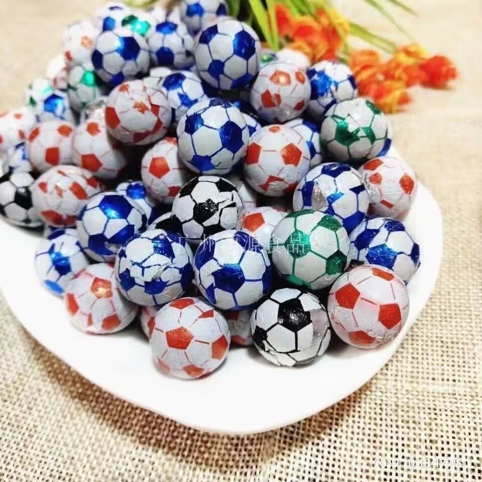 (六一)足球巧克力豆儿时回忆零食小吃 休闲小零食夹心巧克力球糖果