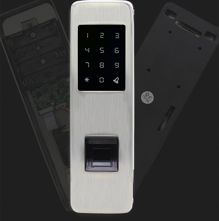 电控锁电子遥控锁家用暗锁大门防盗门遥控锁门禁锁免布线无线 磨砂黑