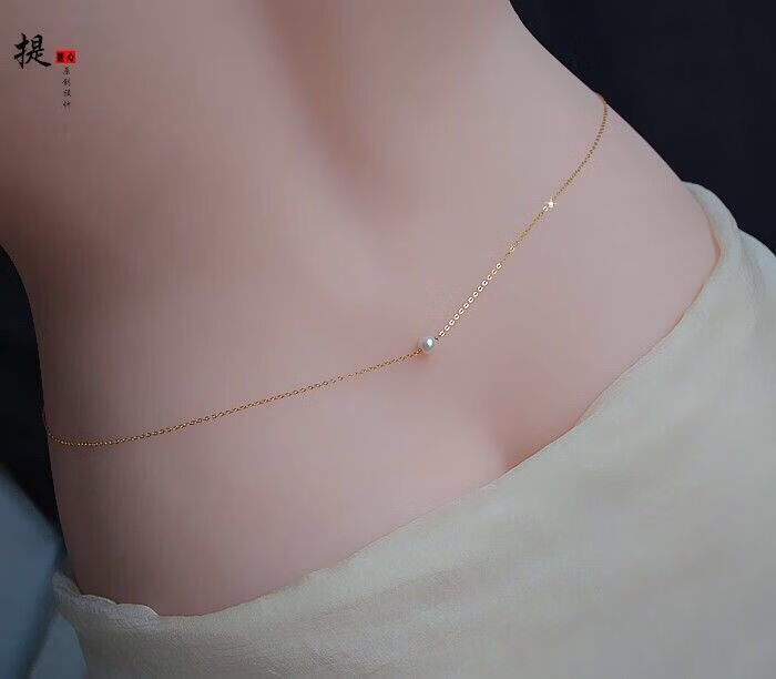 游走岁月原创性感柔媚腰链进口14k包金不掉色洗澡可佩戴珍珠气质简约