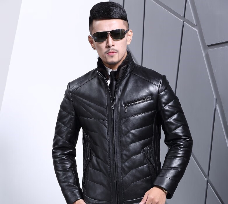 真皮毛领子男士皮衣单独毛领单买水貂通用立领整皮冬季保暖大衣皮草毛