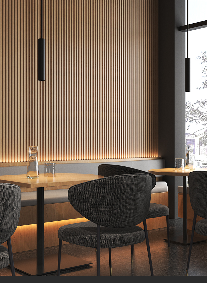 格栅板电视背景墙隔栅网红装饰木板栅格搁栅护墙板长城板凹凸 夏胡桃