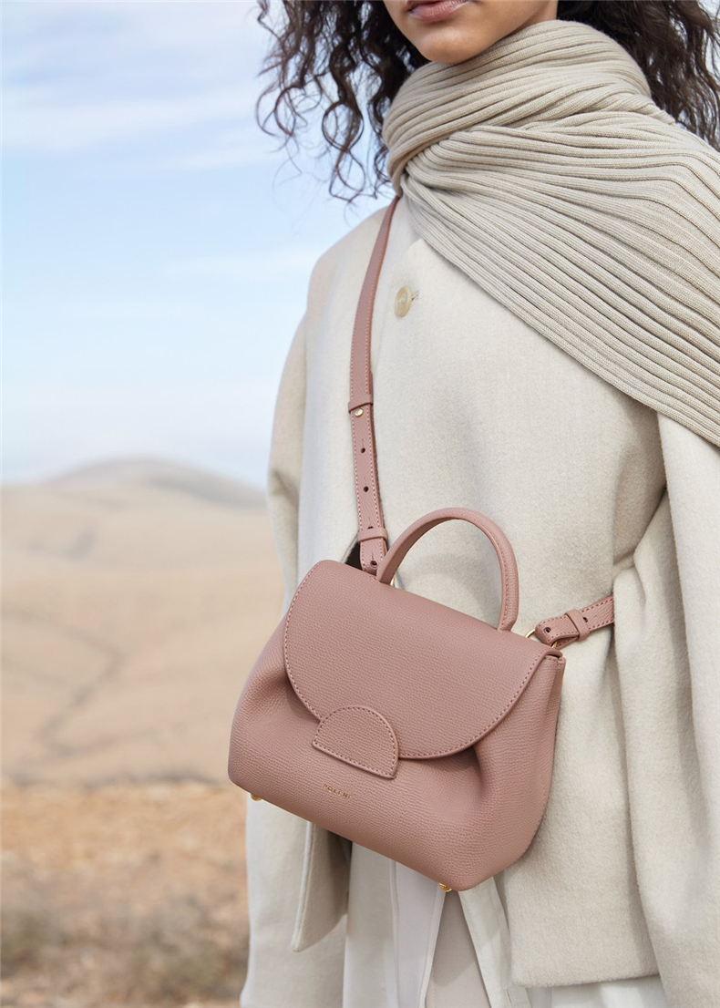 paris笑脸包包小号真皮polene笑脸包包女numberone单肩斜挎polenopari