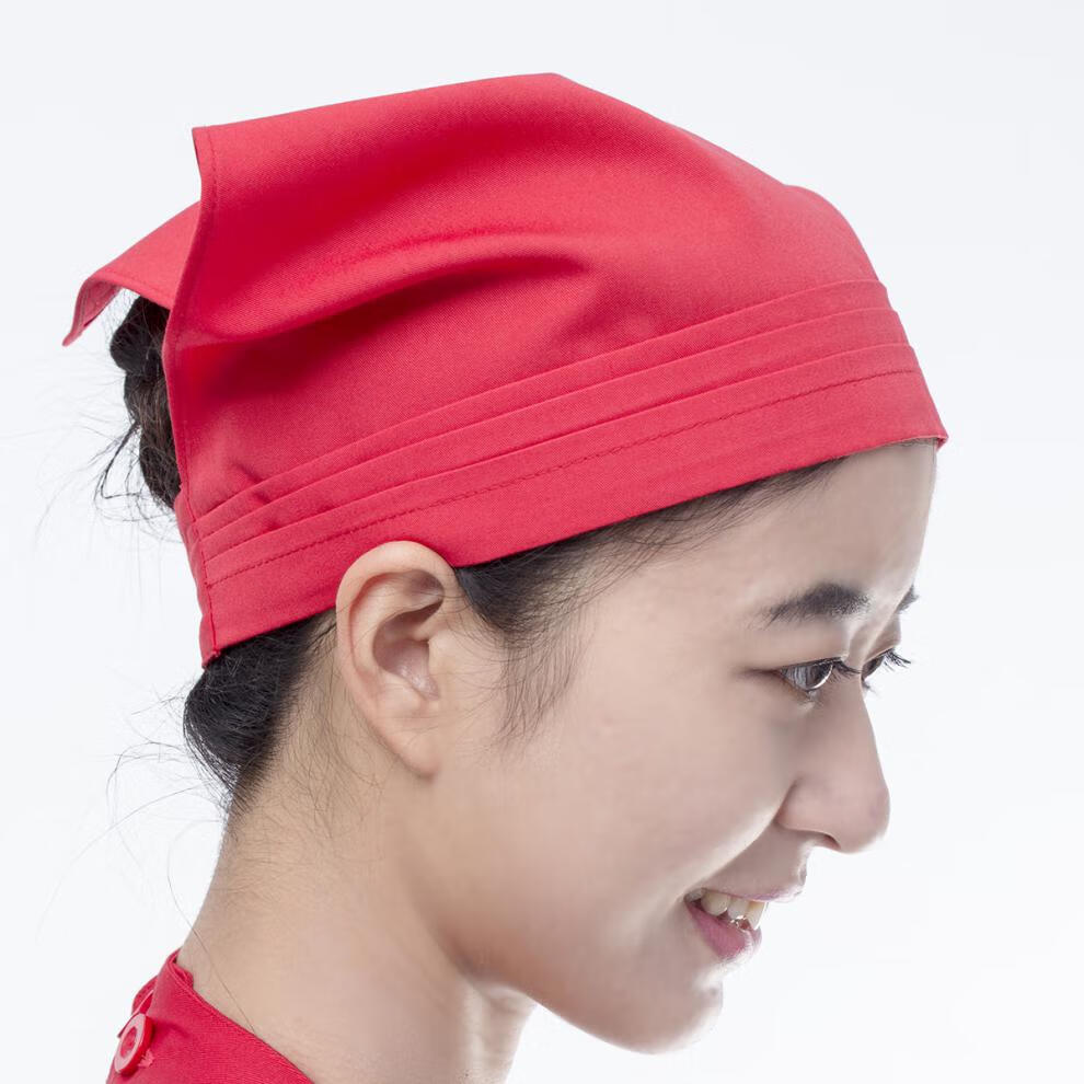 振锦韩版餐厅服务员头巾帽厨师三角巾餐饮防尘防油烟厨房做饭包头帽子