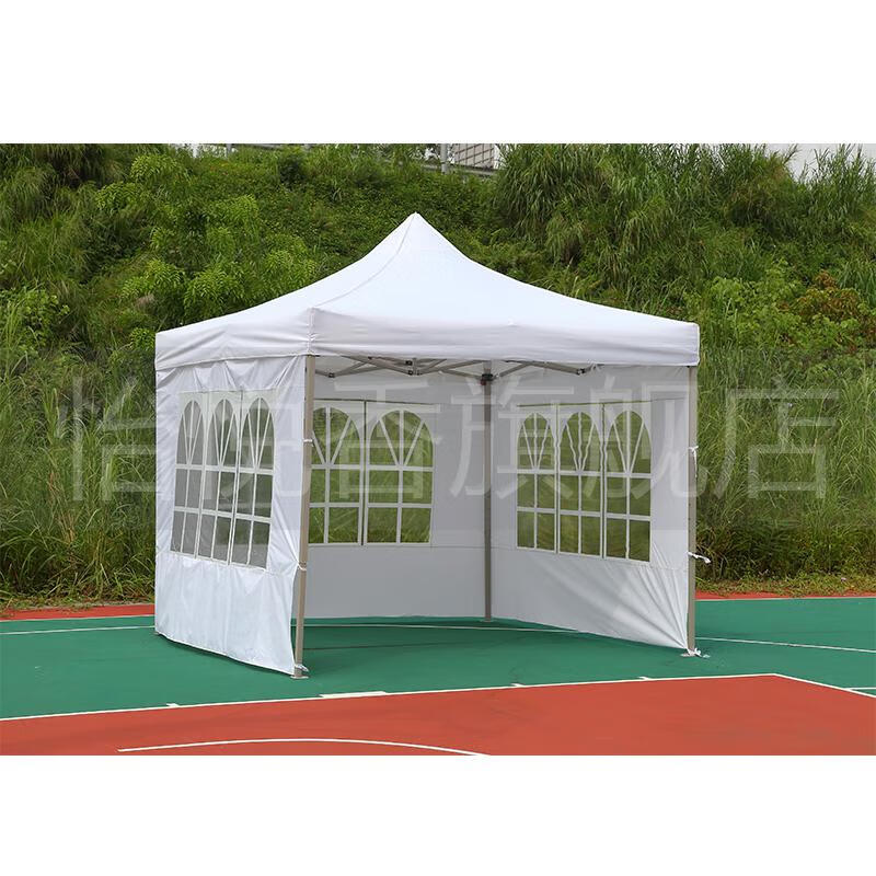 户外白色四脚伞帐篷四角摆摊用大伞遮阳雨棚折叠伸缩广告定制印字