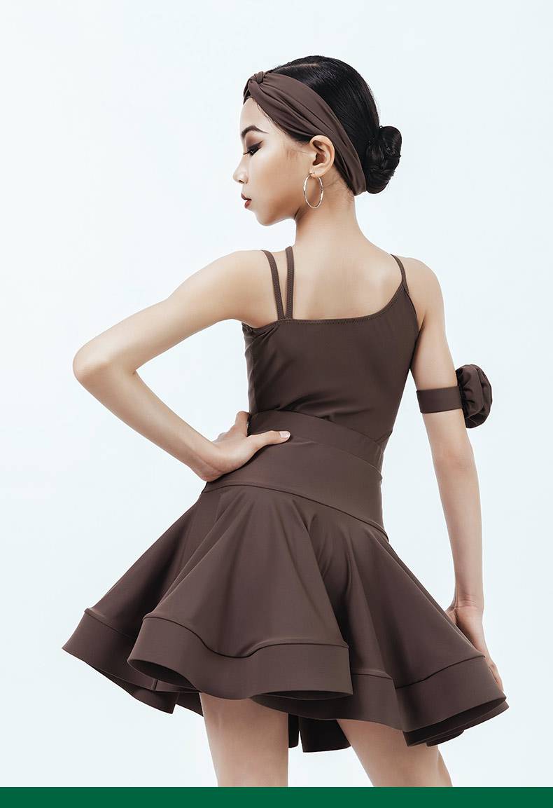 拉丁舞比赛服专业艾琅纳拉丁舞服女童专业练功服高级演出服吊带套装