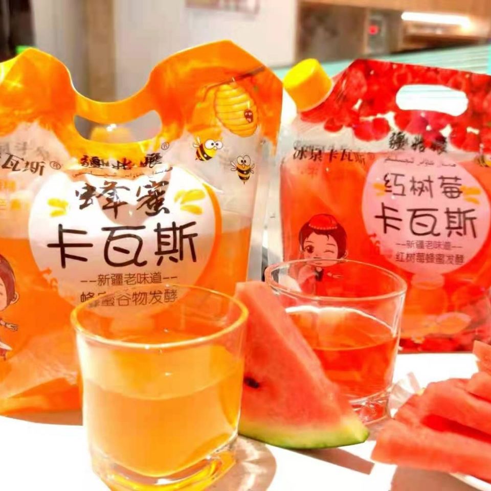 饮料夏季冰饮蜂蜜树莓无酒精 疆姑娘红树莓卡瓦斯桶装2l*2桶【图片