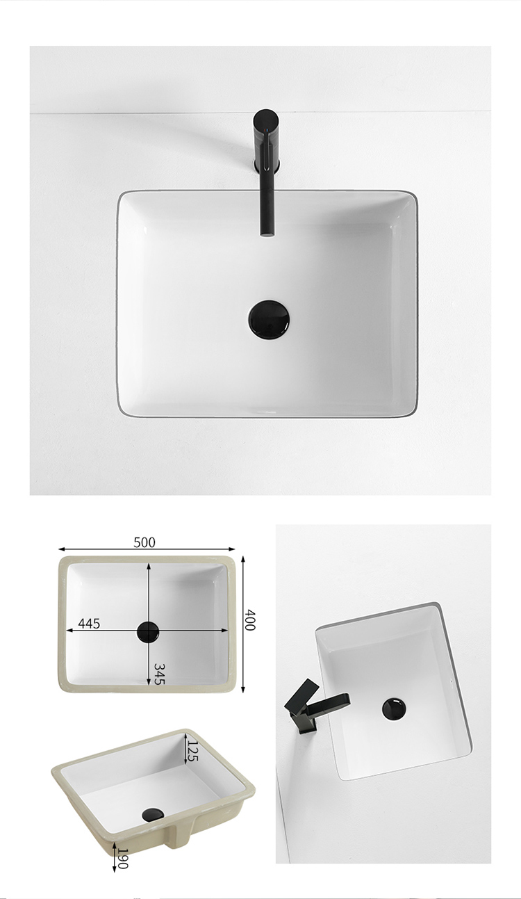 杜拉维特洗手盆陶瓷台下盆平底方形卫生间大尺寸洗脸盆阳台洗漱池面盆