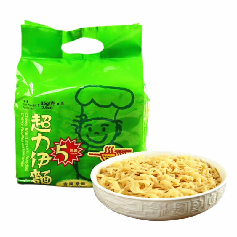 香港超力伊面鸡汤拉面方便面速食面泡面干吃面鸡汁面85g5连包2袋