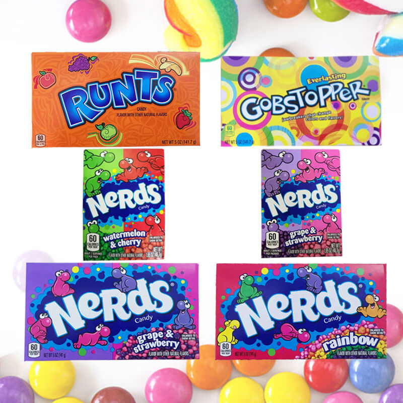 美国旺卡nerds candy 歌巴斯变色变味果味糖草莓葡萄味彩虹粒粒糖