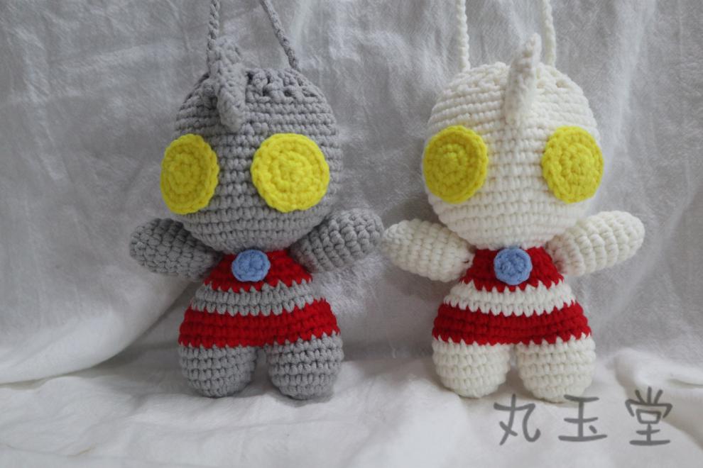 立夏蛋兜 端午立夏钩针编织奥特曼蛋袋蛋套蛋兜材料包(非成品) 灰色