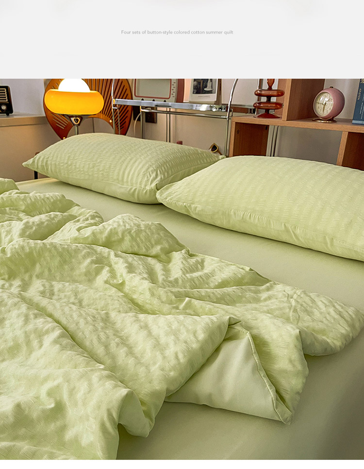 洁丽雅纤维夏被 大豆纤维泡泡纱夏凉被空调被四件套夏季薄被子可机洗