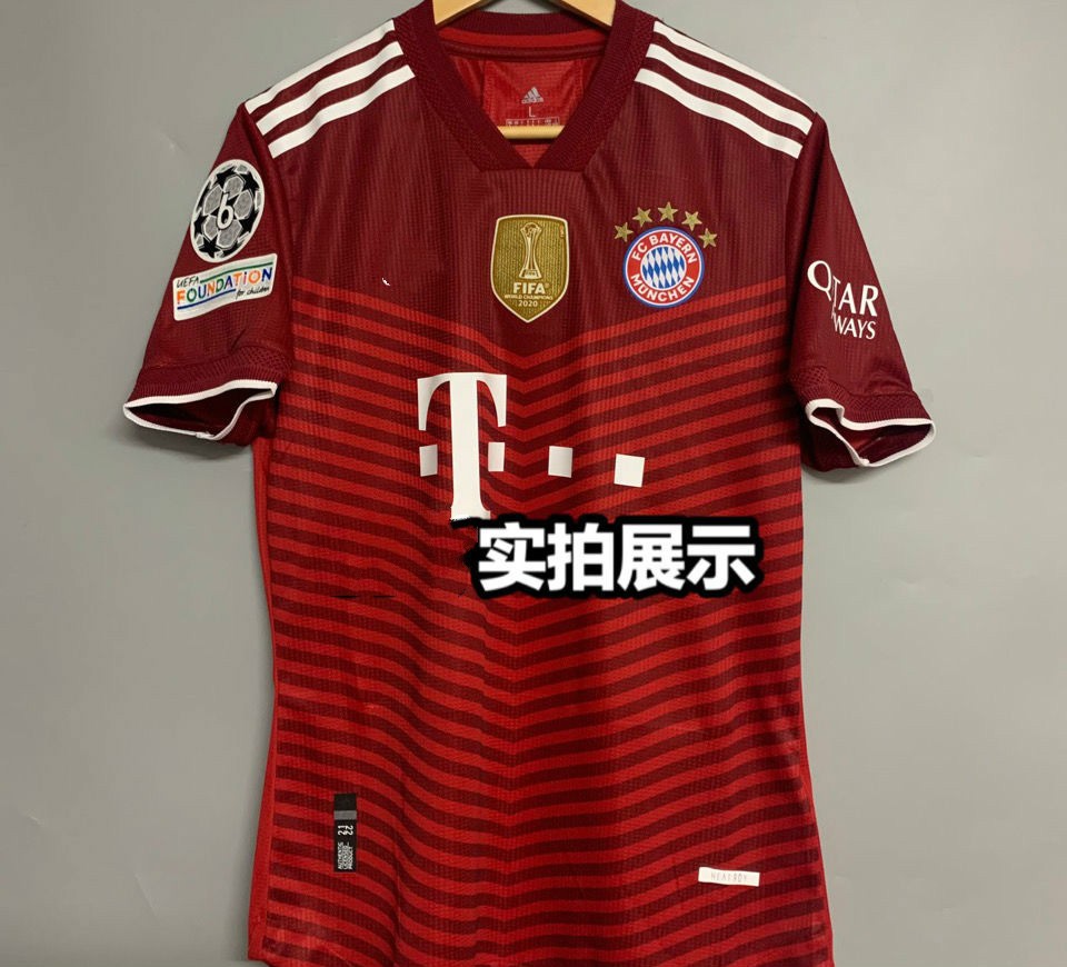 滕讯体育nba旗舰 2122拜仁主场球员版球衣 莱万穆勒基米希球衣 短袖