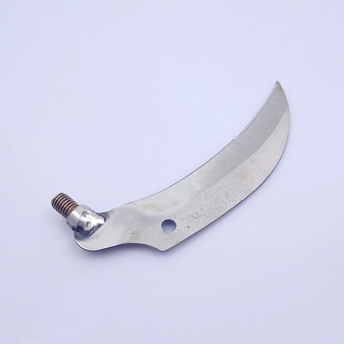 新款中国凹槽刀片水弯刀便携小镰刀钓鱼割草刀渔具抄网杆配件 可换