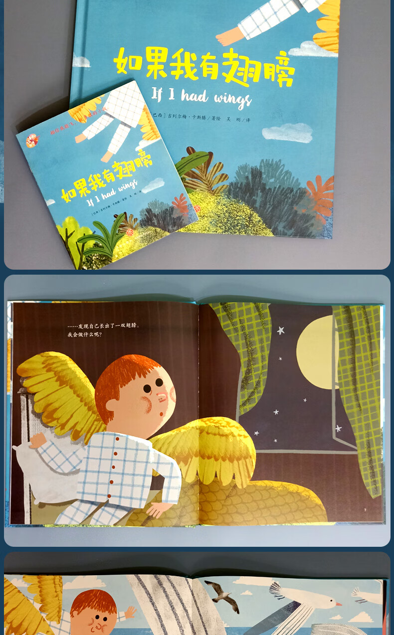 《绘本里的世界如果我有翅膀儿童绘本国际获奖绘本精装硬壳绘本0-3-6