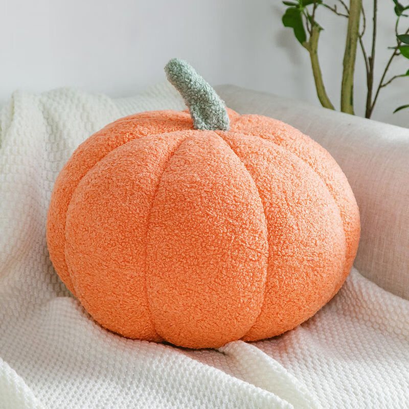 Orange Pumpkin Plush Throw Pillow