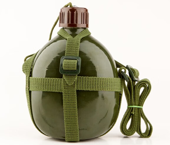 行军水壶户外老式用品军训军迷背带行军壶运动铝质水瓶骑行茶壶工 配