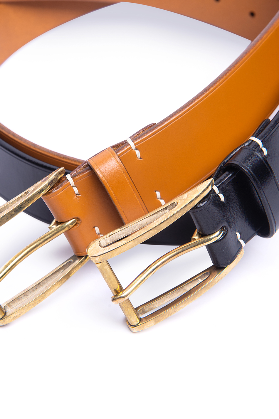 咔叽复古手工纯铜带扣马缰革皮工装皮带 马缰 clayton蓝色 115cm