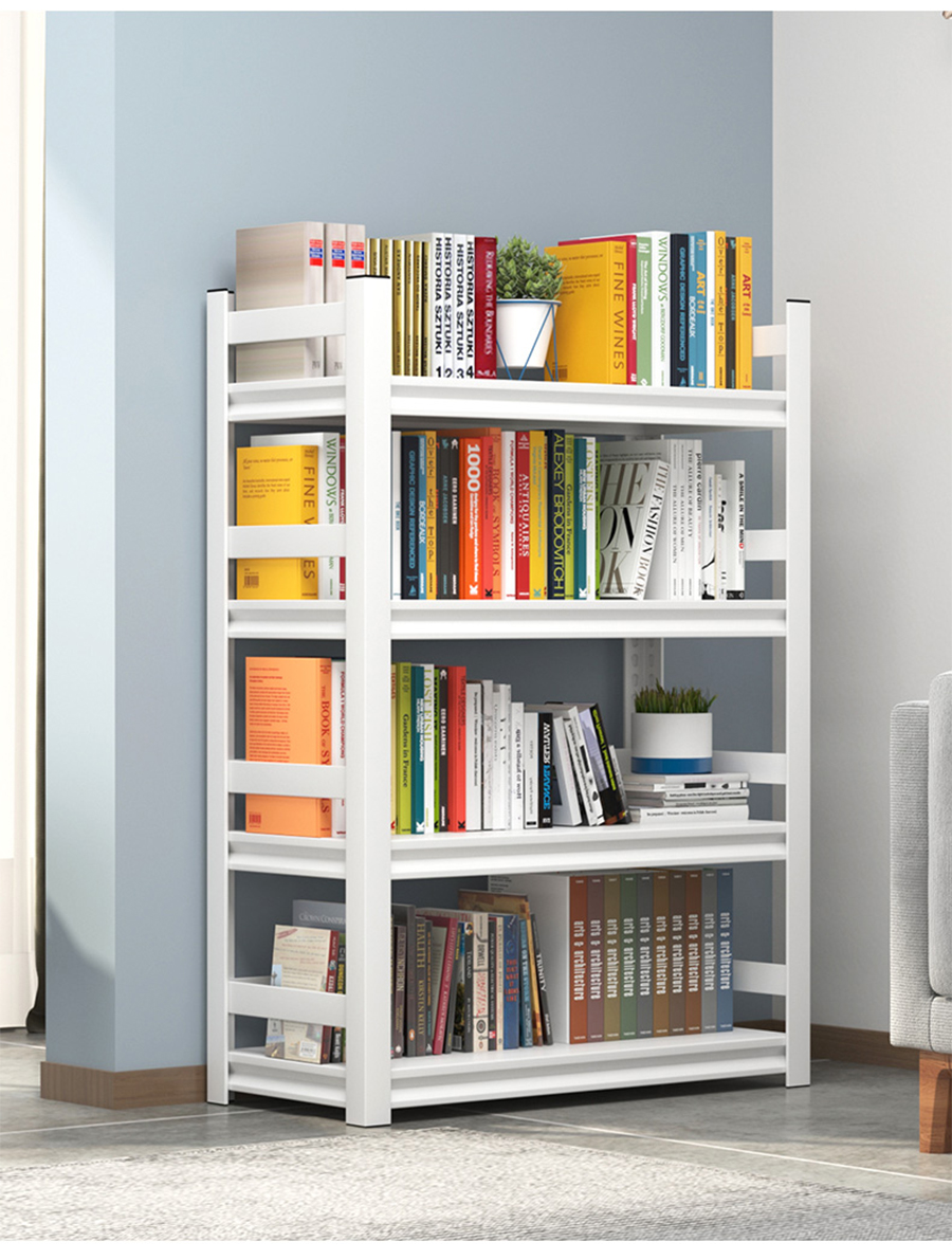 淘苏书架 铁艺书架学生家用落地多层置物架现代简约卧室书房客厅储物