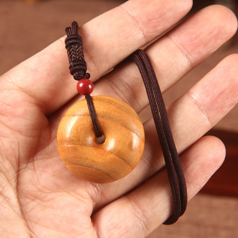 朴春 平安扣挂件 桃木 桃木雕刻平安扣项链挂件 平安扣项链挂件【图片