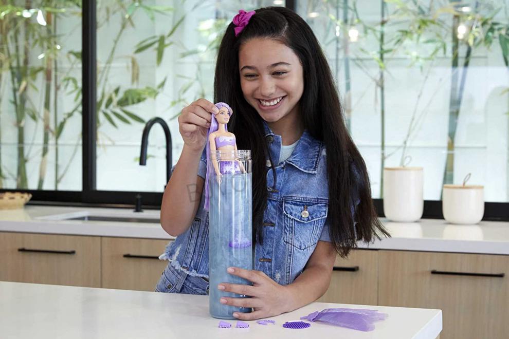 迪士尼barbie水溶芭比娃娃鱼之小凯丽盲盒泡水变色女孩玩具礼物 新款