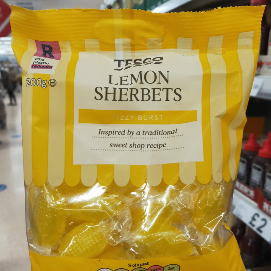 柠檬雪宝糖 英国tesco lescon sherbets柠檬雪宝水果糖 薄荷糖进口糖