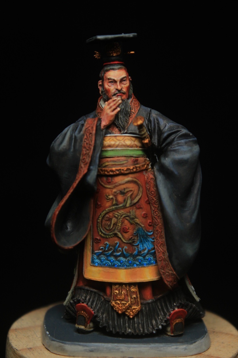 中国古代兵人130 60mm 锡金属模型 秦国 秦朝 皇帝 秦始皇 上色成品