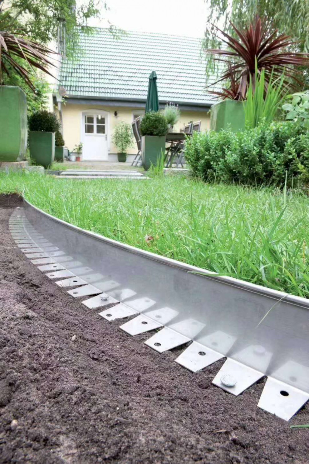 园林景观花坛绿化草石隔离带阻根带隔根板隔根带挡土板304不锈钢 白色