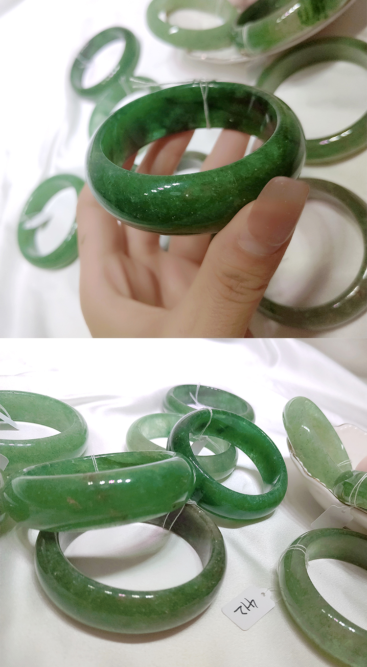 晶手镯宽版国外订单yq取消处理真正的绿草莓水晶 4a67号绿草莓晶手镯
