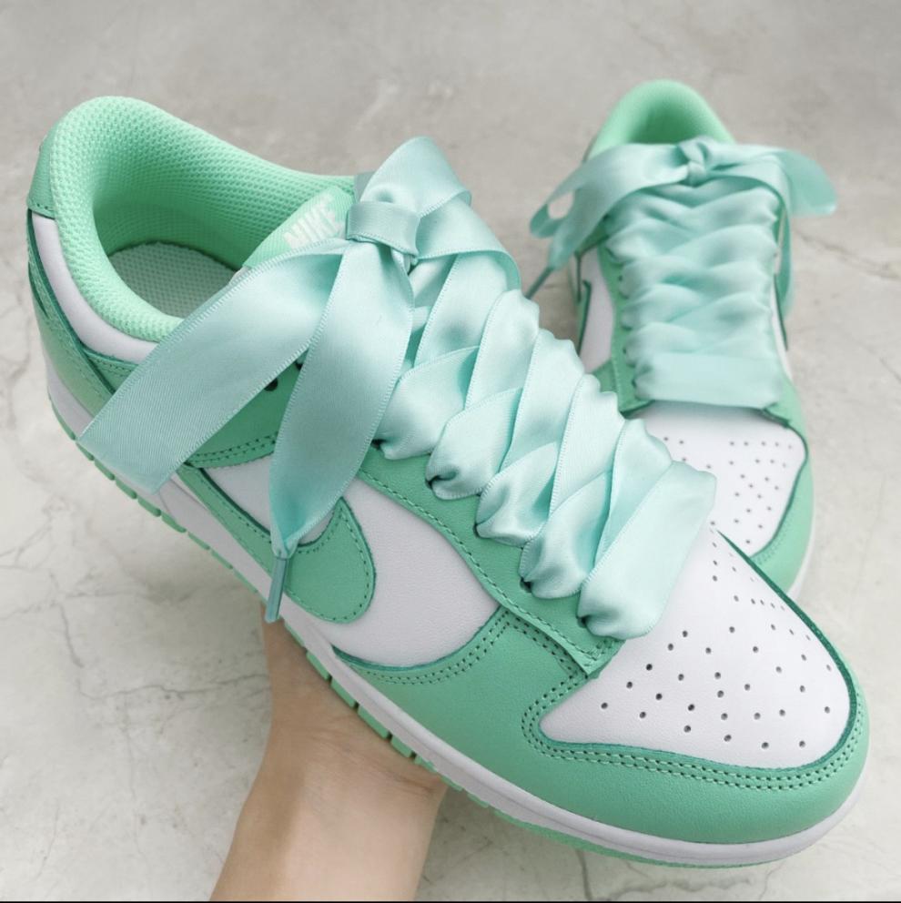 适配dunklow绿女款渲染扎染绿色丝绸薄荷绿af1鞋带薄荷绿丝绸鞋带120