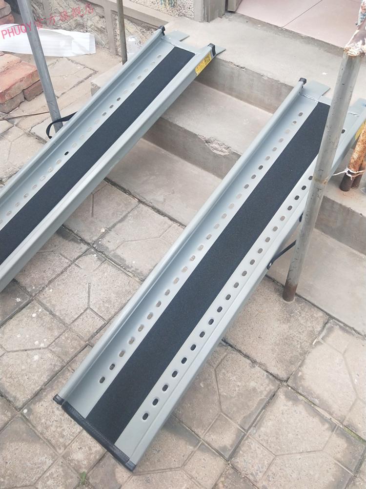便携式楼梯无障碍设施防滑钢制坡道板轮椅上车上台阶坡道板06米长款一