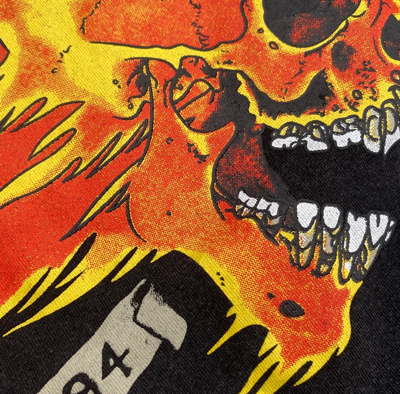 佐倾vtg短袖高vintage火焰骷髅metallica乐队水洗做旧vtg短袖fog复古